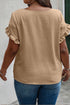 Ruffled Short Sleeve Plus Size Top